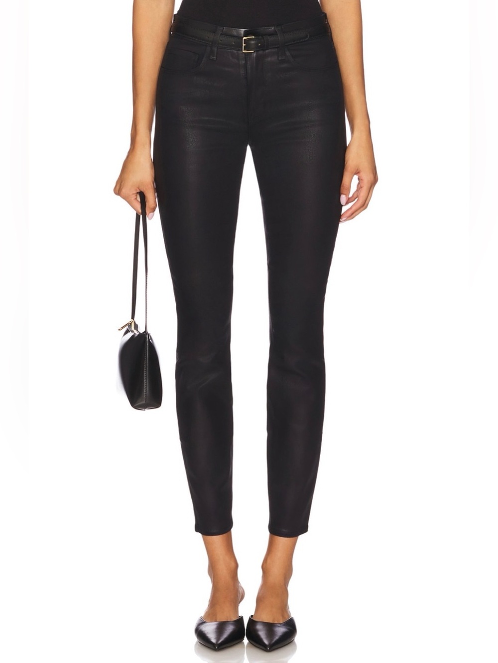 L’AGENCE Marguerite High-Rise Black Coated Jeans